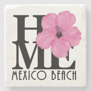 ZUHAUSE Mexico Beach Pink Hibiskus Steinuntersetzer