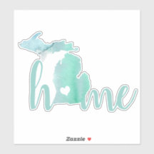 Zuhause Michigan Watercolor Silhouette Staat