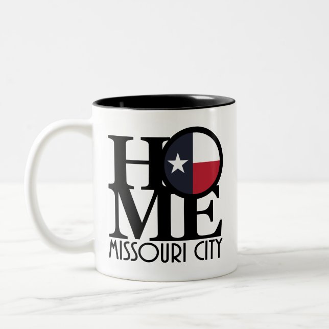 ZUHAUSE Missouri City Texas Zweifarbige Tasse (Links)
