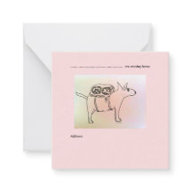 Zuhause mit Hunden 6,4 x 6,4 cm flache Note Card