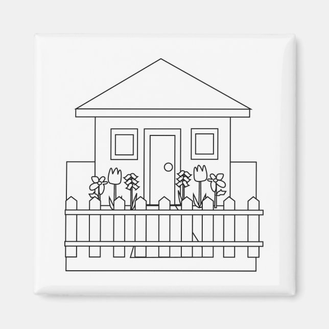 Zuhause mit Zäune Magnet (Vorne)