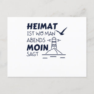Zuhause Moin Lighthouse Seagull Nordsee Postkarte
