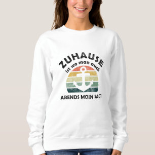 Zuhause Moin Lighthouse Seagull Nordsee Sweatshirt