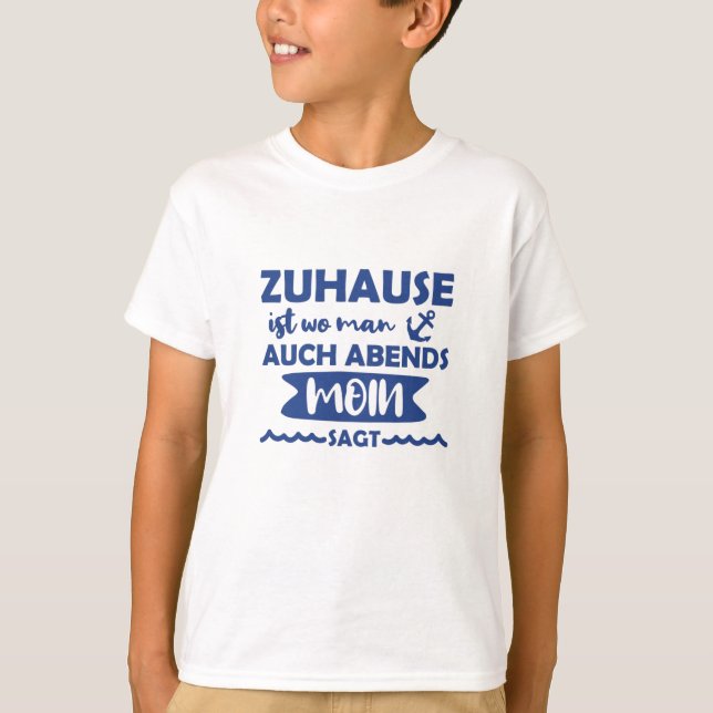 Zuhause Moin Norddeutscher Anker Nordsee Ostsee T-Shirt (Vorderseite)