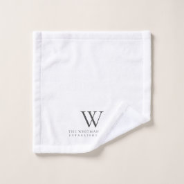 Zuhause Monogram, moderne weiße Holzkohle Waschlappen