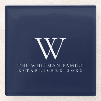 Zuhause Monogram Navy Glasuntersetzer