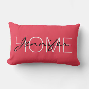 Zuhause-Monogramm für die gewünschte Farbe Lendenkissen