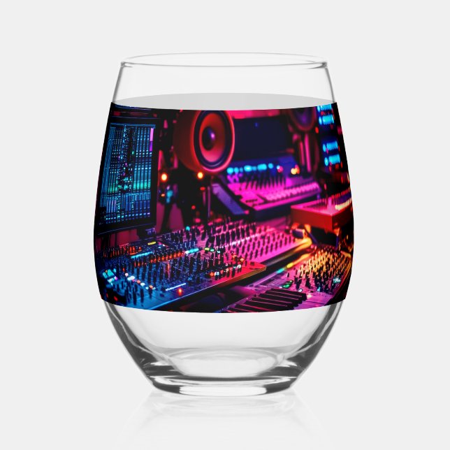 Zuhause Music Studio Weinglas Ohne Stiel (Vorderseite)
