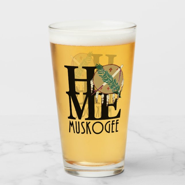 ZUHAUSE Muskogee Oklahoma Glas (Rückseite (gefüllt))