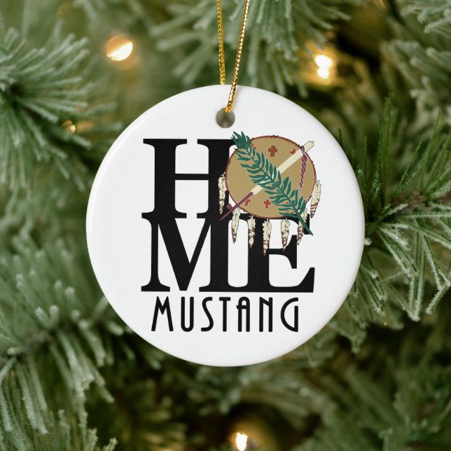 ZUHAUSE Mustang Oklahoma Keramik Ornament (Baum)