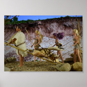 Zuhause nach der Jagd. Poster