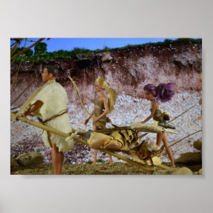 Zuhause nach der Jagd. Poster