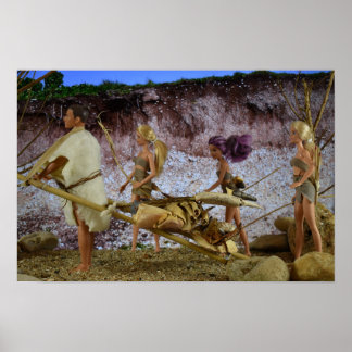 Zuhause nach der Jagd. Poster