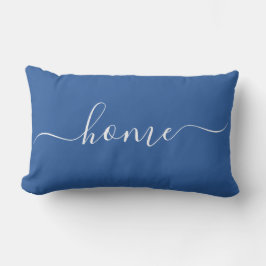 Zuhause Navy Blue Quote Calligraphy Minimalistisch Lendenkissen