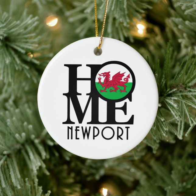 ZUHAUSE Newport Wales Keramik Ornament (Baum)