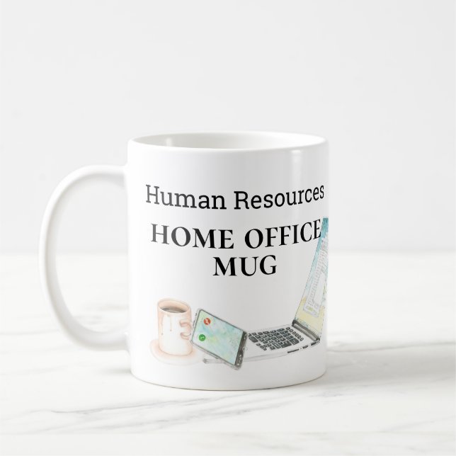 Zuhause Office Human Resources Watercolor Kaffeetasse (Links)