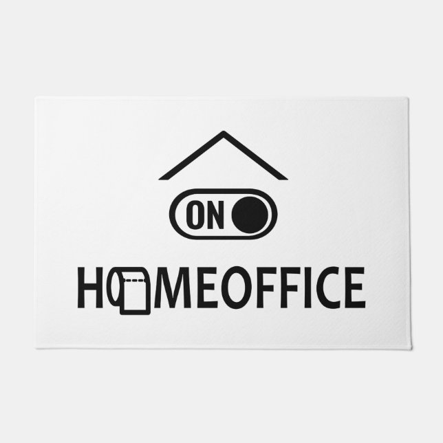 Zuhause Office on - Homeoffice on Fußmatte (Vorderseite)