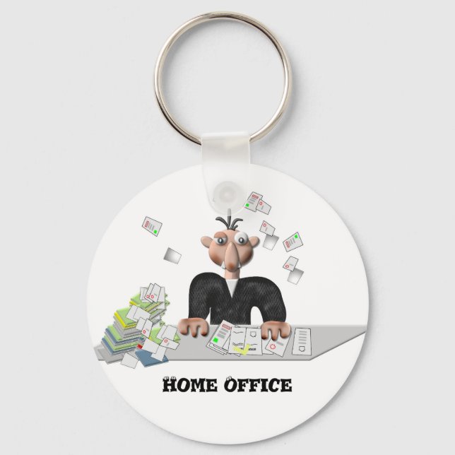 Zuhause Office, Personalisiert Button Schlüsselanhänger (Vorderseite)