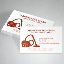 Zuhause & Office Pro Reinigungsservice Crimson Red Visitenkarte