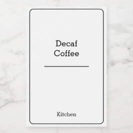 Zuhause-Organisation Minimalistisch Modernes Speic Lebensmitteletikett