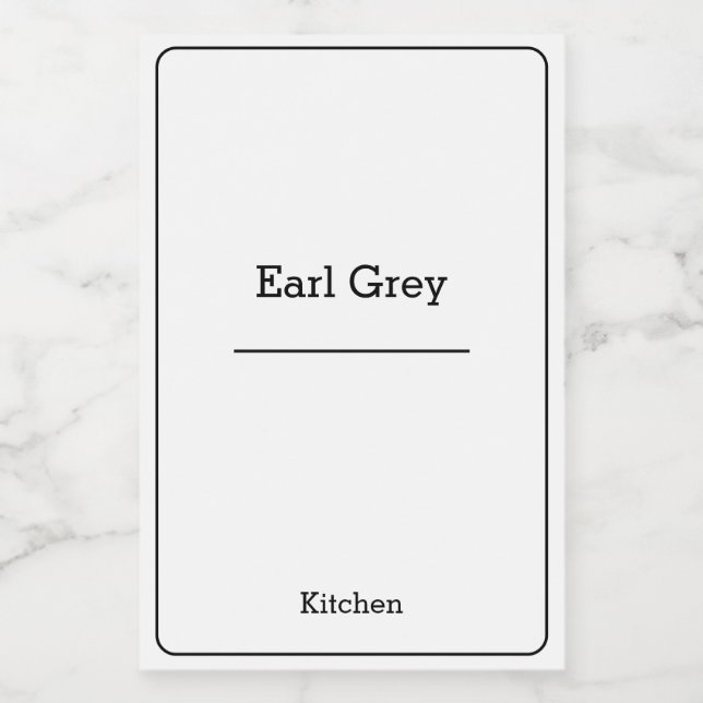 Zuhause-Organisation Minimalistisch Modernes Speic Lebensmitteletikett (Einzelnes Label)