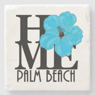 ZUHAUSE Palm Beach Florida Blue Hibiskus Steinuntersetzer