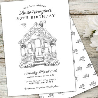 Zuhause-Party 80. Geburtstag fallen Einladung