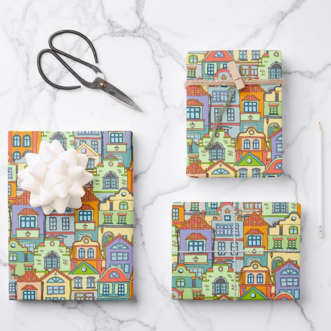 Zuhause-Party für den Haushalt Geschenkpapier Set (Vorderseite)