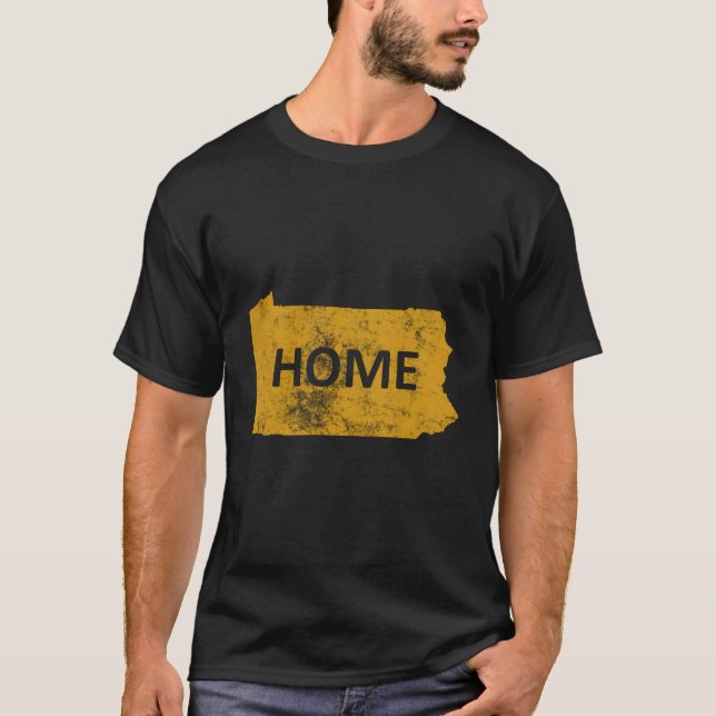 Zuhause - Pennsylvania Black & Gold T-Shirt (Vorderseite)