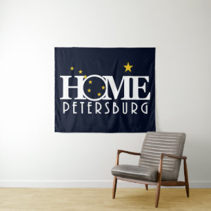 ZUHAUSE Petersburg Alaska Wandteppich