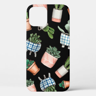 Zuhause-Pflanzen mit Aquarellfarben nahtlos Case-Mate iPhone Hülle
