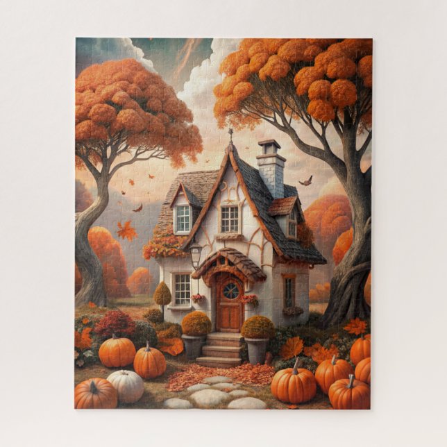 Zuhause Puzzle im Herbst (Vertikal)