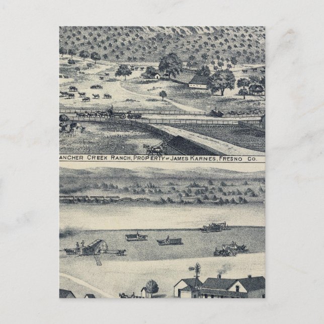Zuhause Ranches in Fresno, Kalifornien Postkarte (Vorderseite)