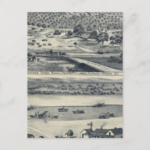 Zuhause Ranches in Fresno, Kalifornien Postkarte