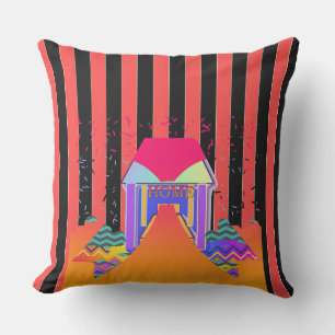 Zuhause Red Black Stripes Kissen
