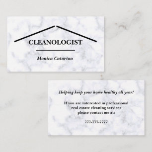 Zuhause-ReinigungsVisitenkarte aus weißem Marmor Visitenkarte