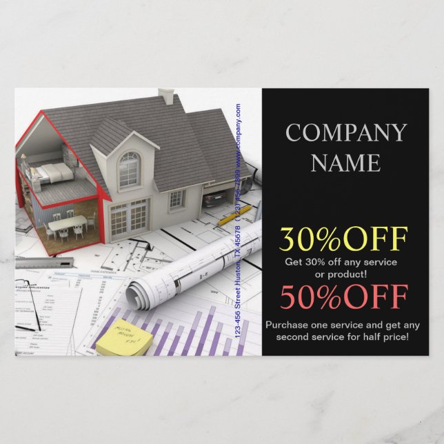 Zuhause-Renovierung von Dachreparaturgebäuden Flyer (Vorne)