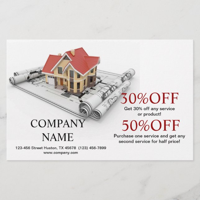 Zuhause-Renovierung von Dachreparaturgebäuden Flyer (Vorne)