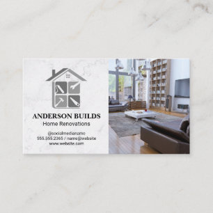 Zuhause Repair Logo des Auftragnehmers   Innenmini Visitenkarte