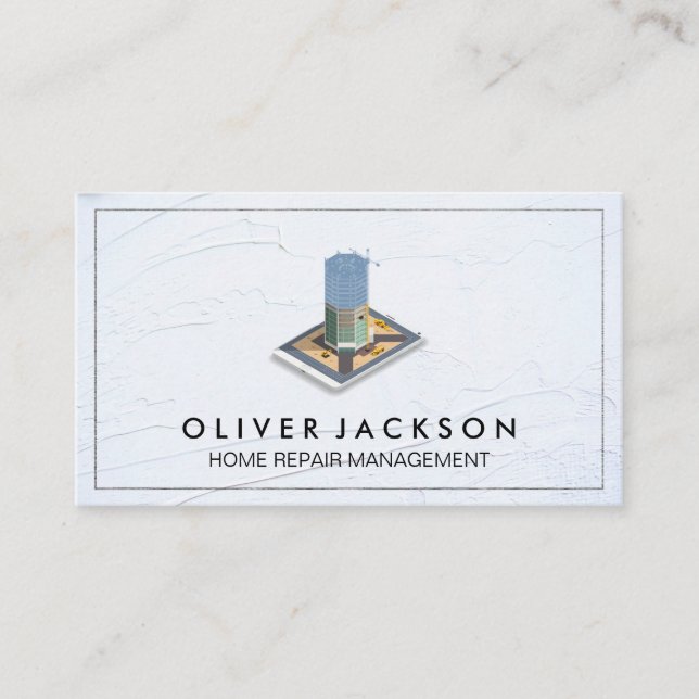 Zuhause-Reparatur | Realtor | Wolkenkratzer Visitenkarte (Vorderseite)