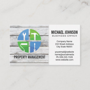 Zuhause-Reparatursymbole   Holz Visitenkarte