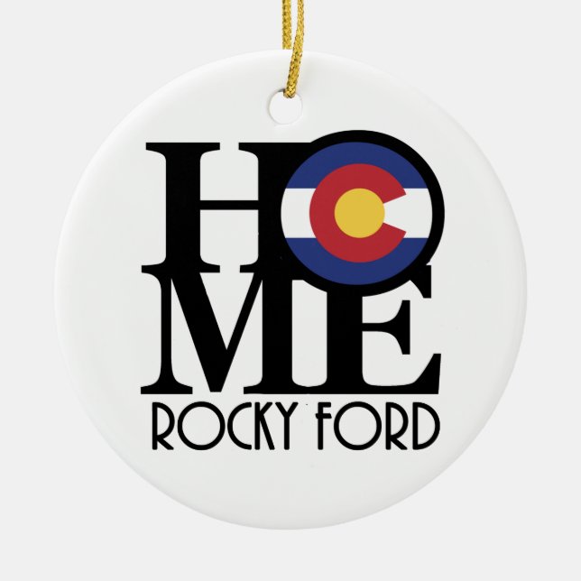 ZUHAUSE Rocky Ford Colorado Keramik Ornament (Vorne)