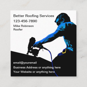 Zuhause Roofing Theme Business Cards Quadratische Visitenkarte