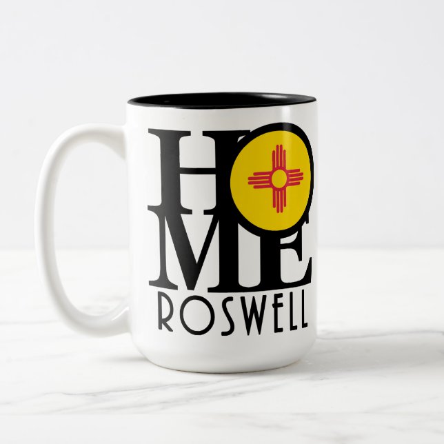 ZUHAUSE Roswell New Mesico 15oz Zweifarbige Tasse (Links)