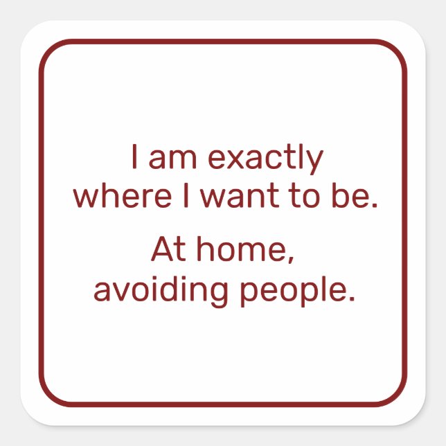 Zuhause (rot) quadratischer aufkleber (Vorderseite)