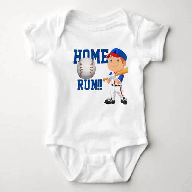 Zuhause Run Baseball Baby Strampler (Vorderseite)