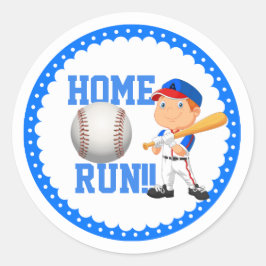 Zuhause Run Baseball Classic Round Stickers