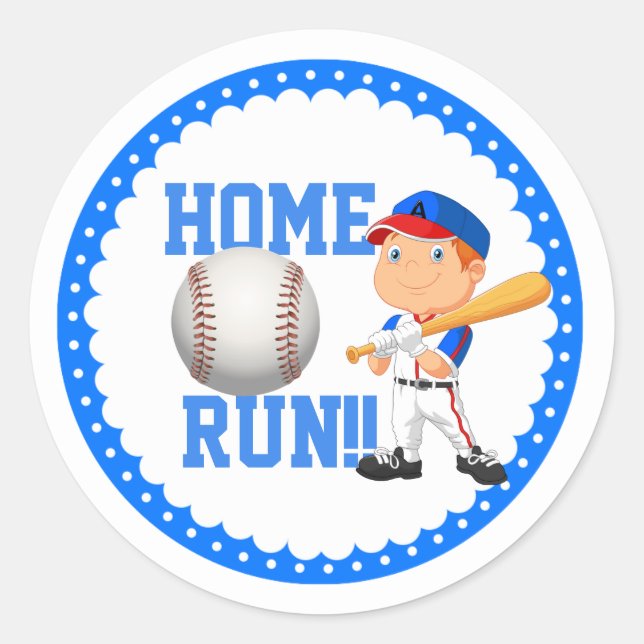 Zuhause Run Baseball Classic Round Stickers (Vorderseite)