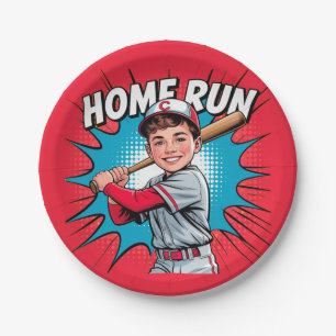 Zuhause Run Boy Baseball Birthday Bash Pappteller
