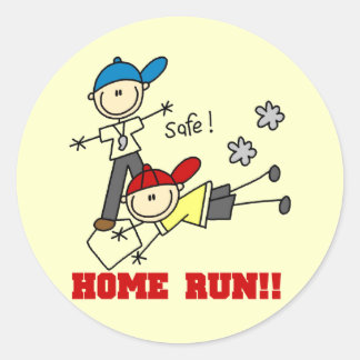 Zuhause Run Boys Baseball Tshirts und Geschenke Runder Aufkleber